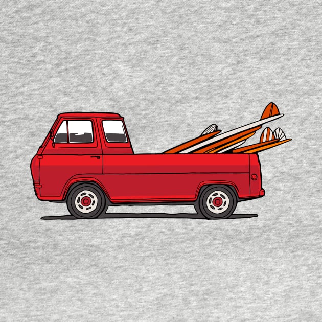 RED SURF TRUCK by OldSkoolDesign